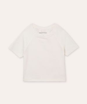 cropped de algodão juvenil manga raglan off white