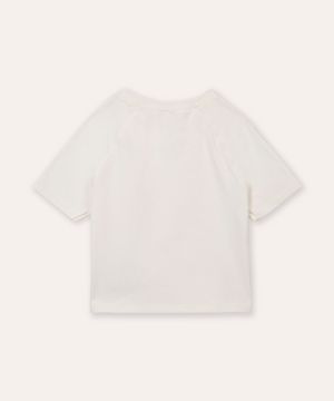 cropped de algodão juvenil manga raglan off white