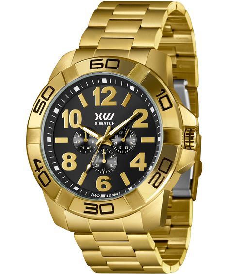 relógio x-games xmgsm002 p2kx multifunção dourado