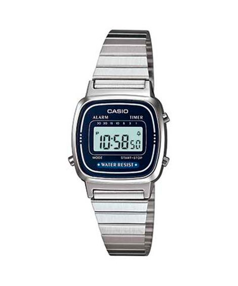 relógio feminino casio digital la670wa2df prateado