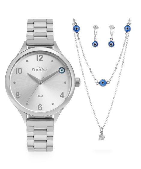 relógio condor co2035nabk4k analógico prateado