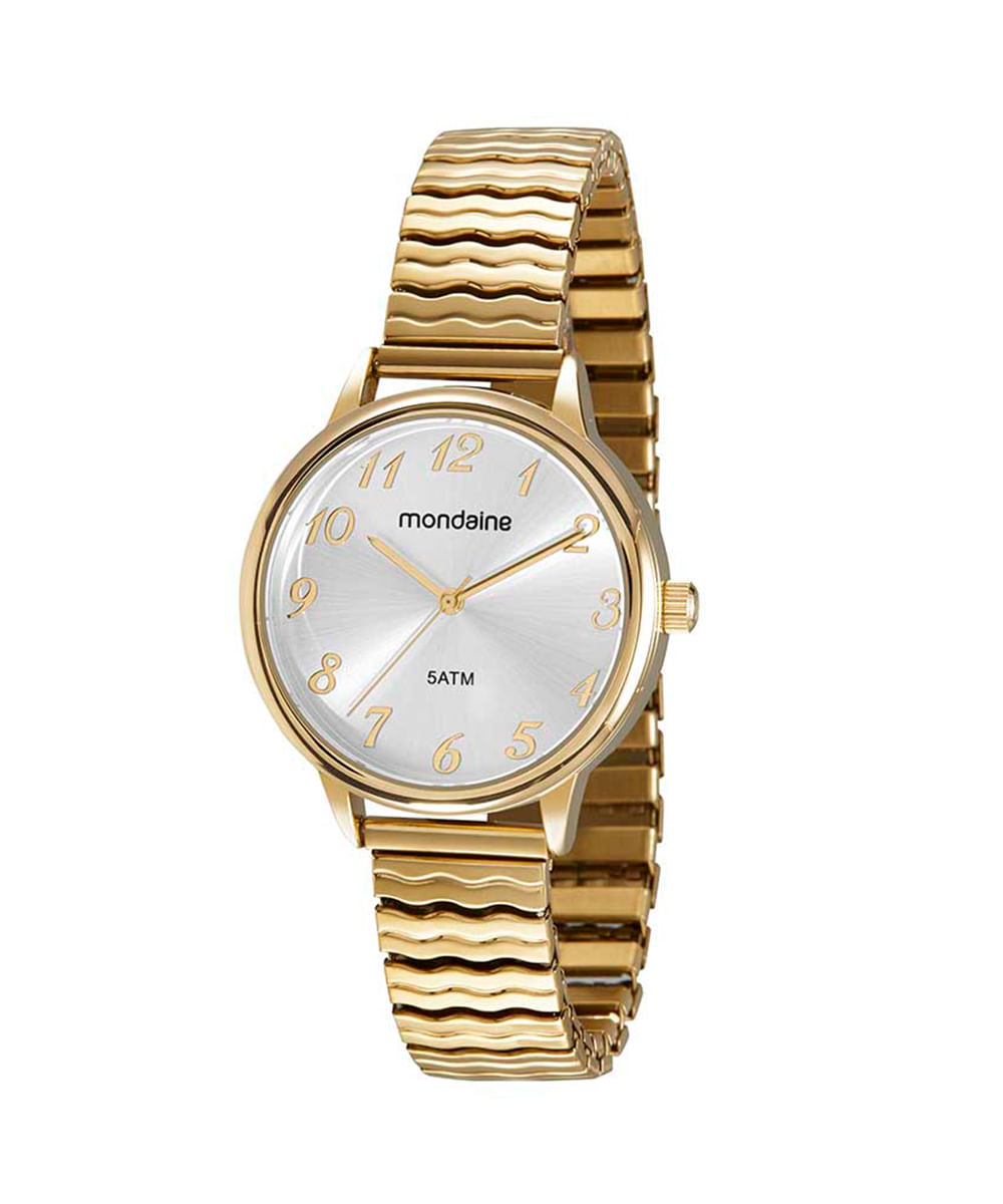 relógio mondaine 99557lpmgde1kb analógico dourado