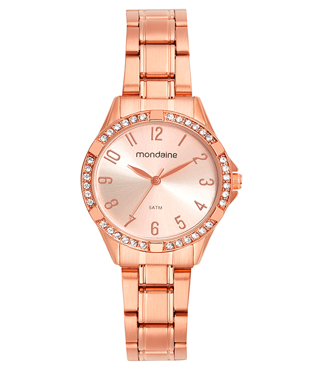 relógio mondaine 32772lpmvre2kf analógico rosê