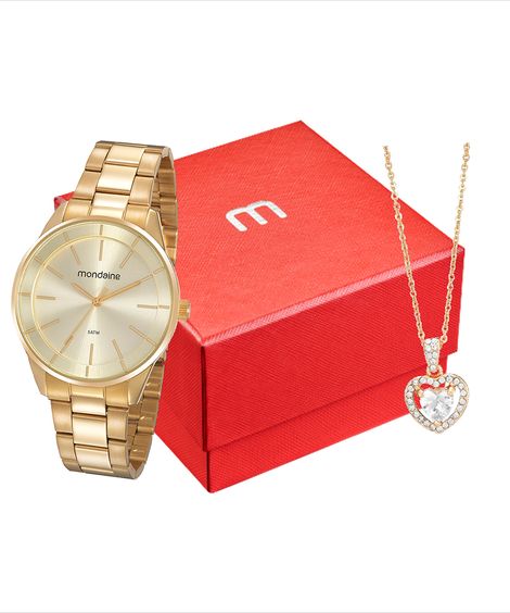 relógio mondaine 32177lpmvde1kf analógico dourado