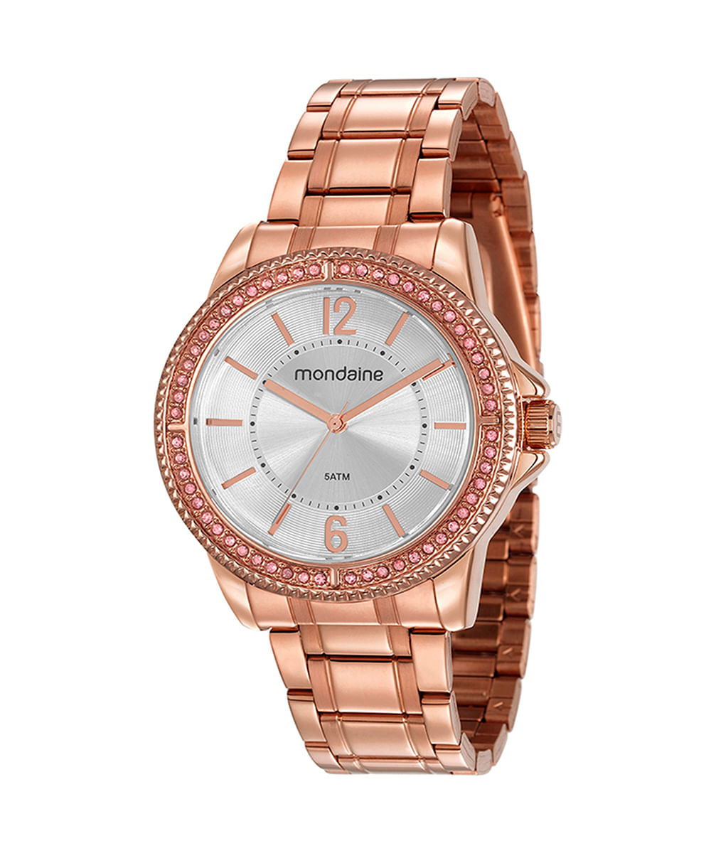 relógio mondaine 53601lpmvre3kd analógico rosê