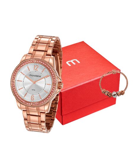 relógio mondaine 53601lpmvre3kd analógico rosê