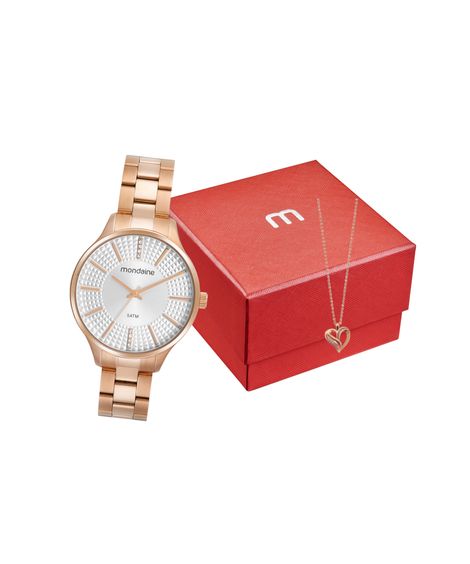 relógio mondaine 32535lpmkre2k1 analógico rosê