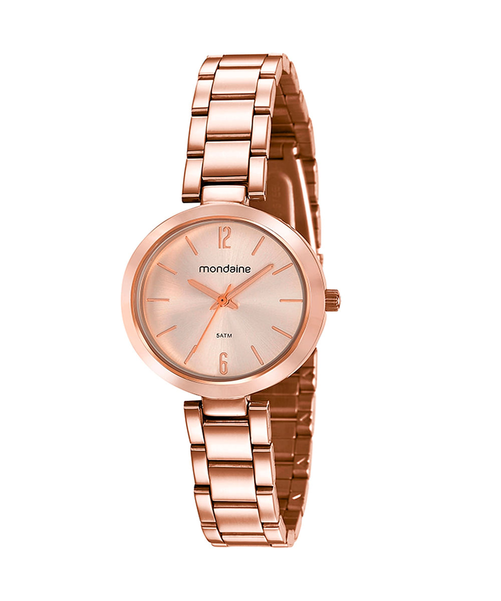 relógio mondaine 53611lpmvre2kf analógico rosê