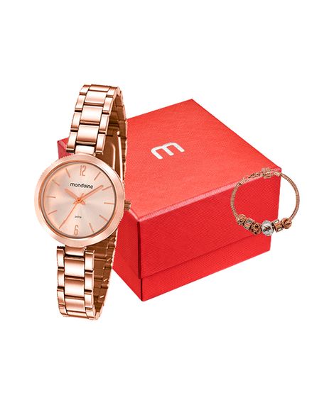 relógio mondaine 53611lpmvre2kf analógico rosê