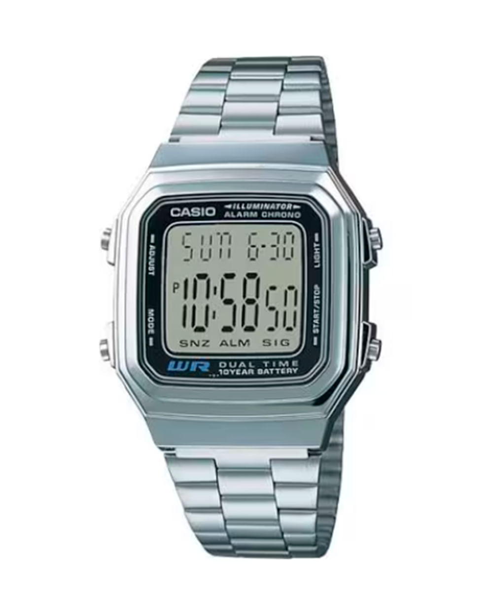 relógio casio a178wa-1adf digital prateado
