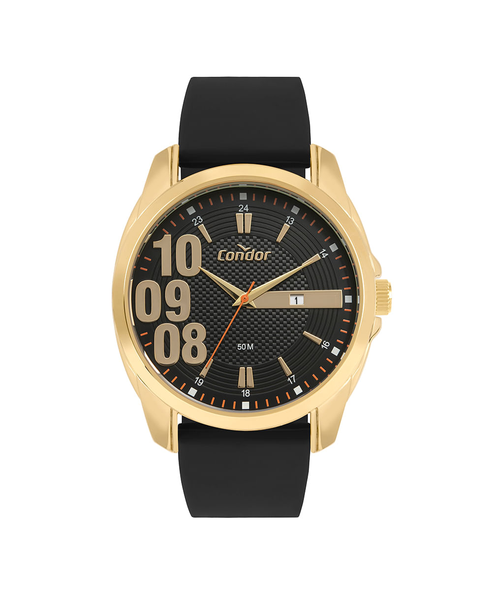 relógio condor co2117apk5p analógico dourado