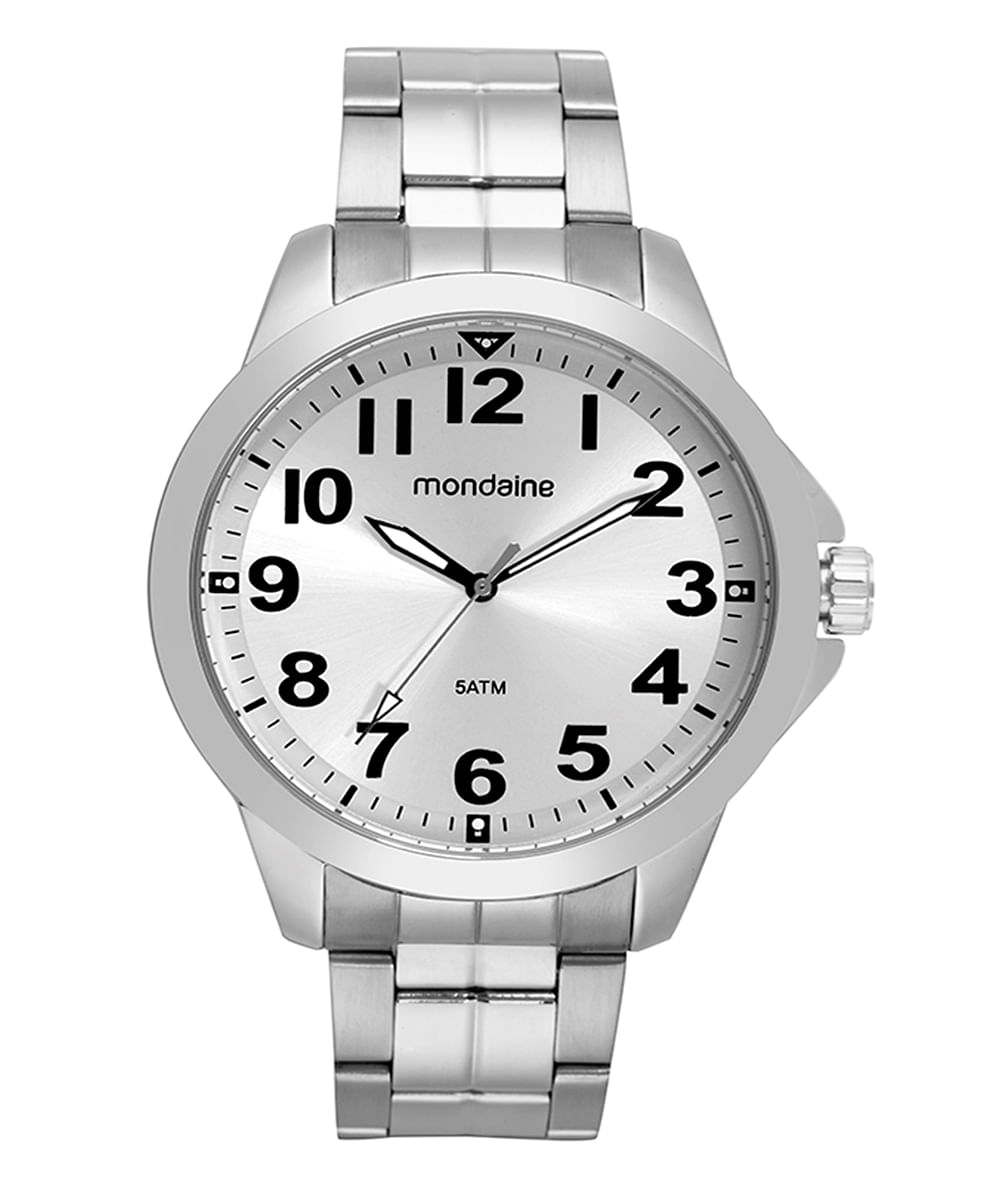 relógio mondaine 99686g0mvne1kk analógico prateado