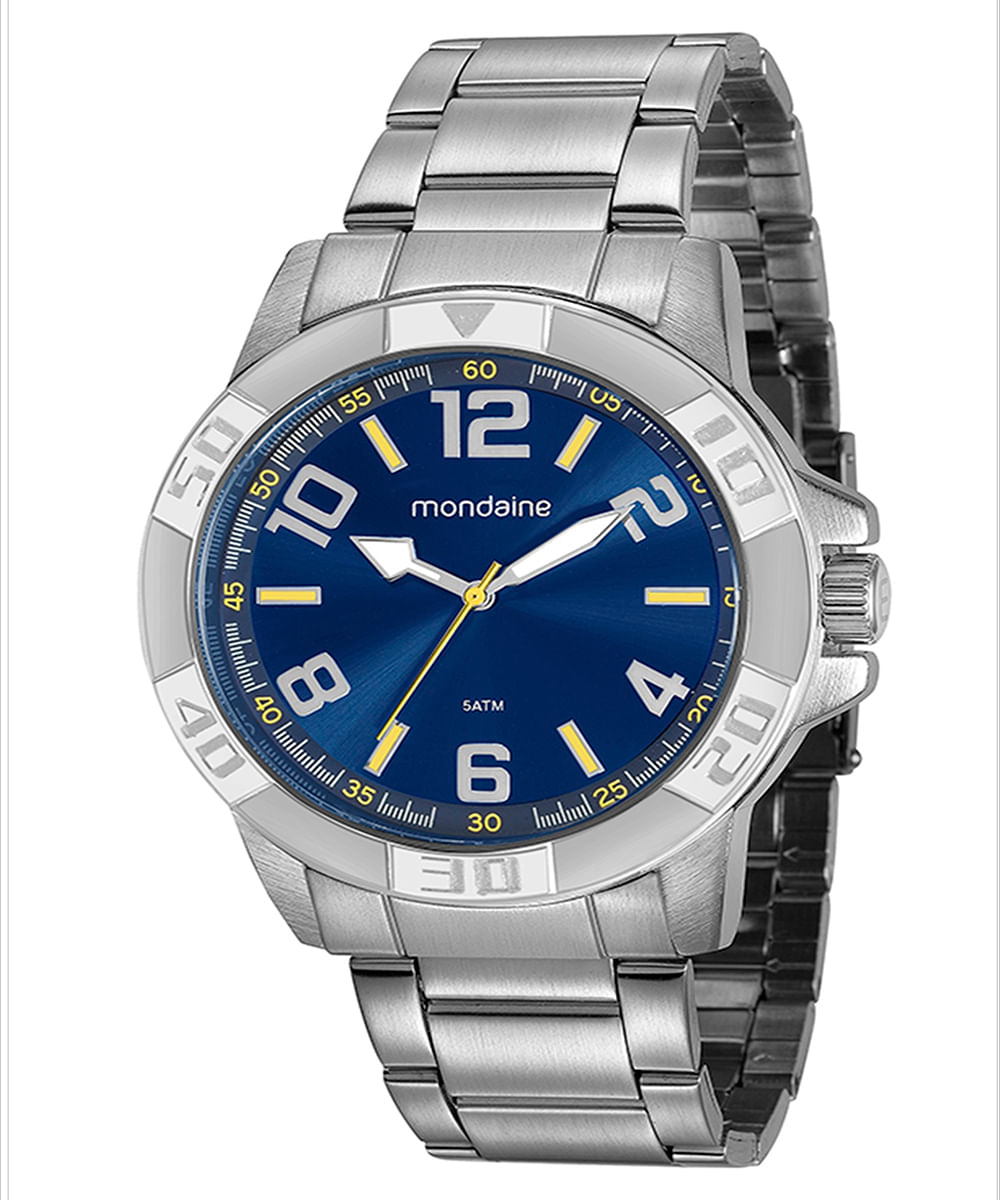 relógio mondaine 99369g0mvne2kk analógico prateado