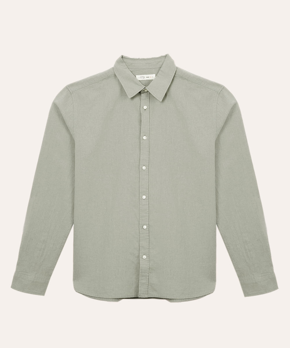 camisa com linho juvenil verde