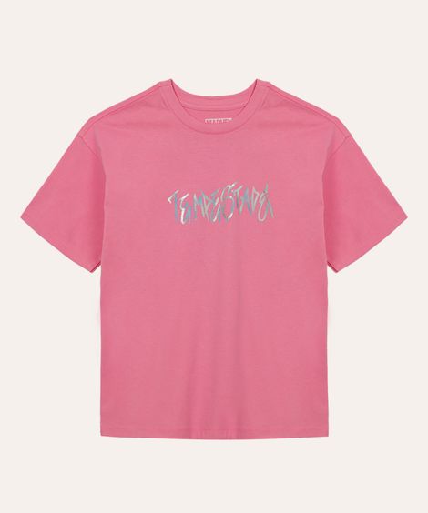 camiseta de algodão juvenil tempestade o poder é nosso rosa