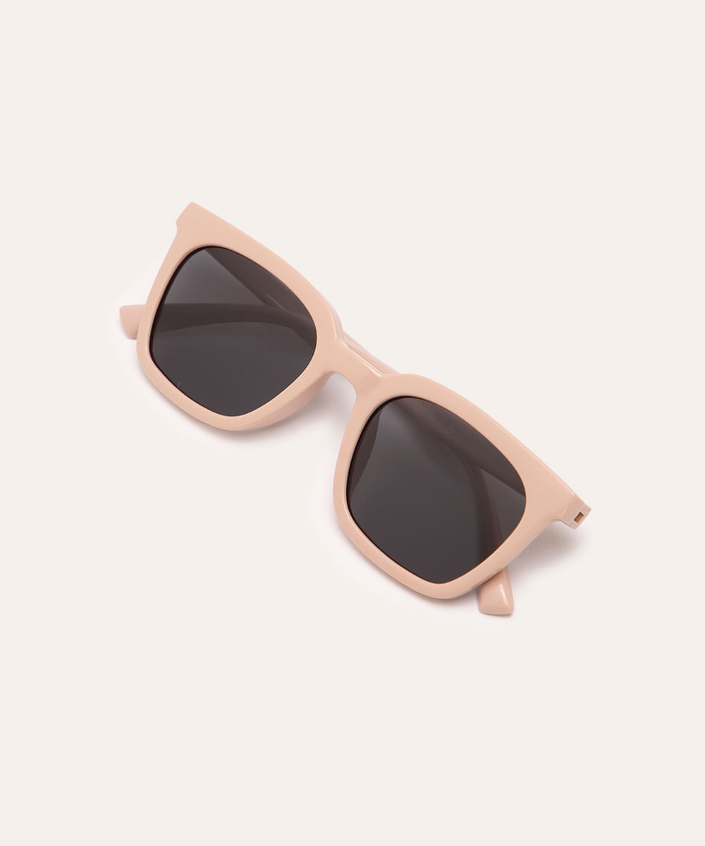 óculos de sol infantil quadrado com proteção uv nude