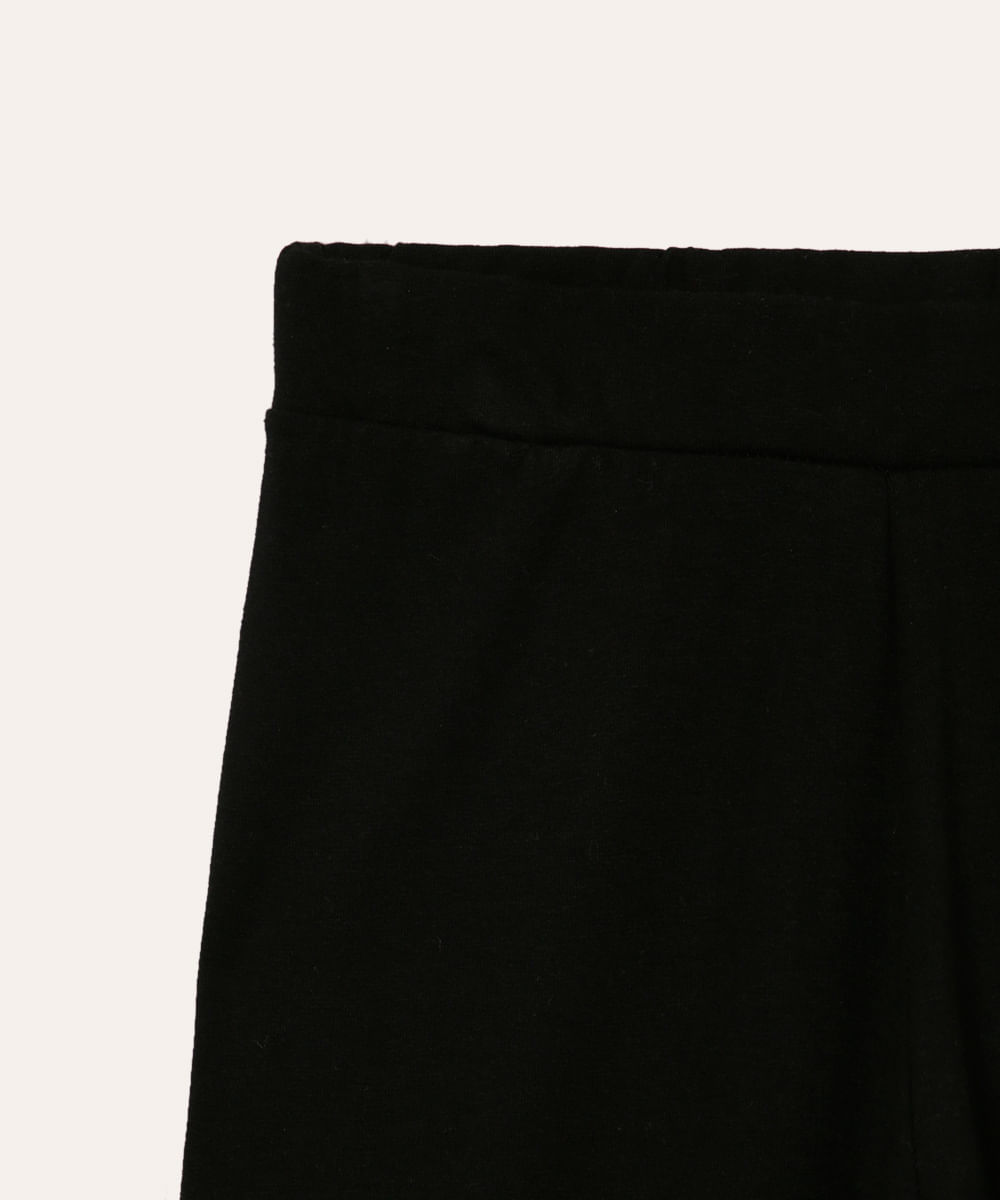 calça legging de algodão juvenil cintura alta preta