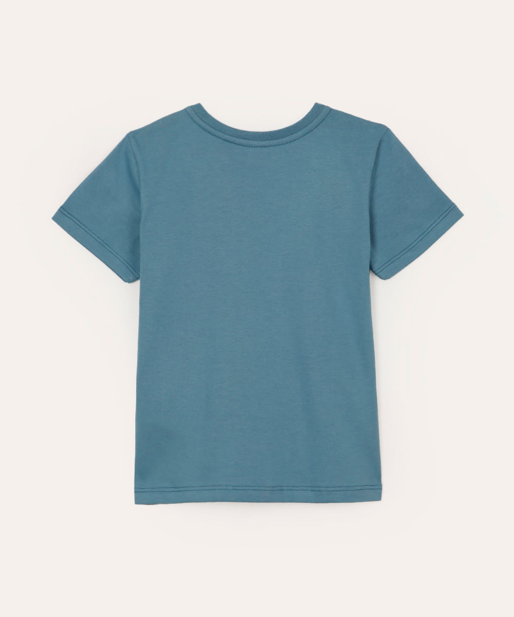 camiseta de algodão infantil patrulha canina azul