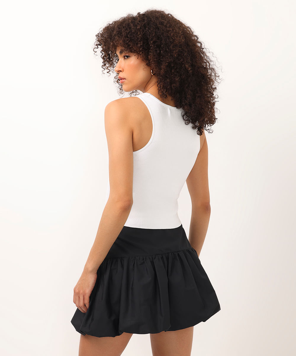 cropped de tricot halterneck off white