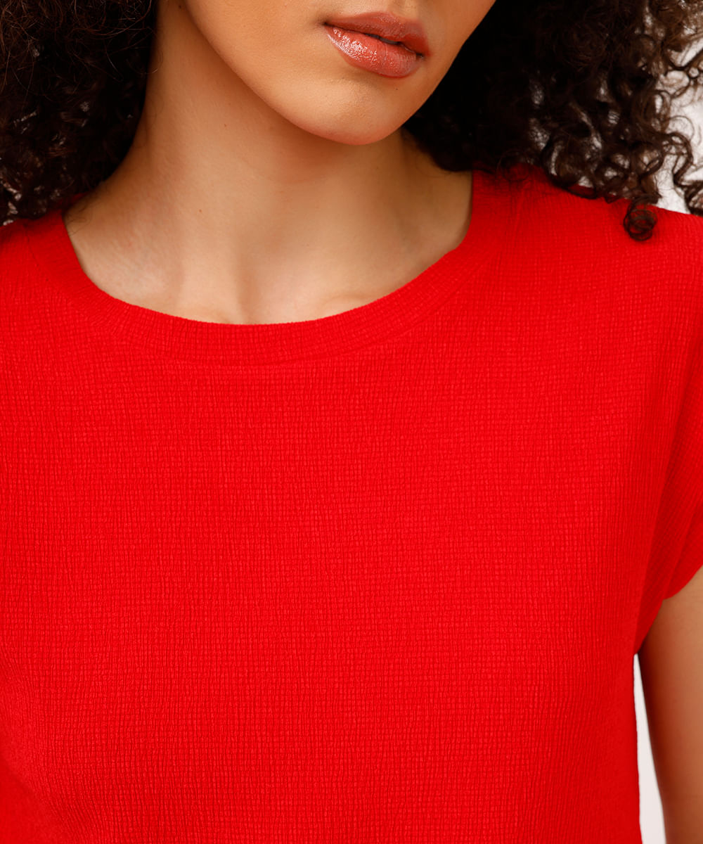 vestido midi muscle tee texturizado vermelho