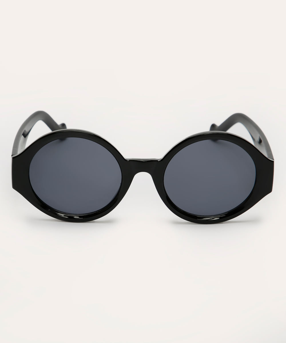 óculos de sol redondo preto