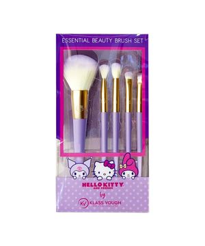 kit de pincéis e necessaire klass vough hello kitty  essential beauty brush set