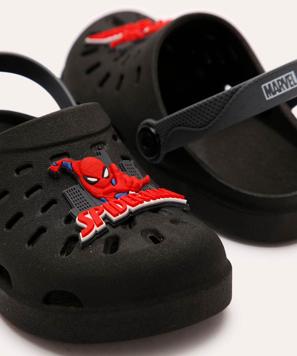 babuche infantil homem aranha preta