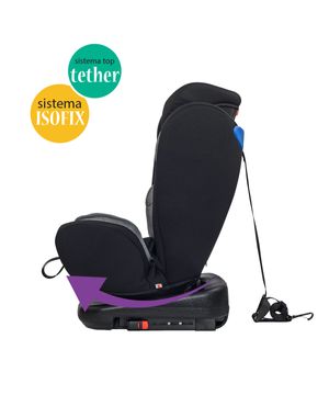 Cadeira de Carro infantil Deluxe Rotação 360°, Sistema Isofix e Top Tether 0 a 36kgs Preto Maxi Baby