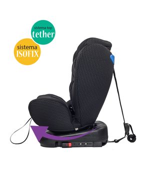 Cadeira de Carro infantil Deluxe Rotação 360°, Sistema Isofix e Top Tether 0 a 36kgs Preto Maxi Baby