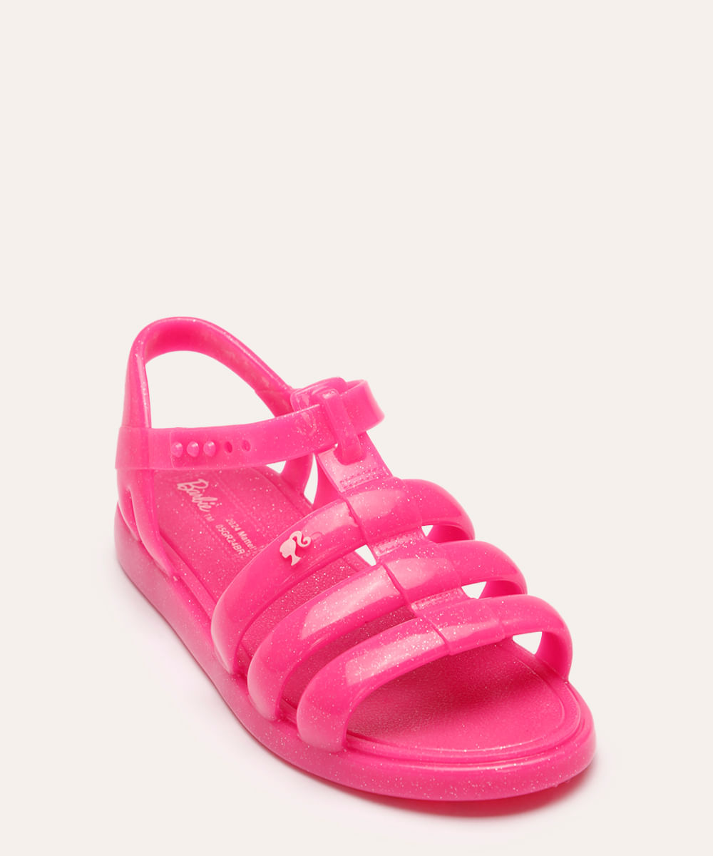 sandália grendene infantil com brinde barbie rosa