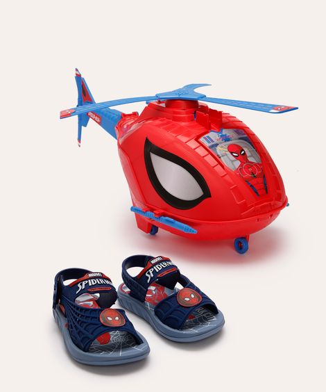 sandália grendene infantil com brinde homem aranha azul