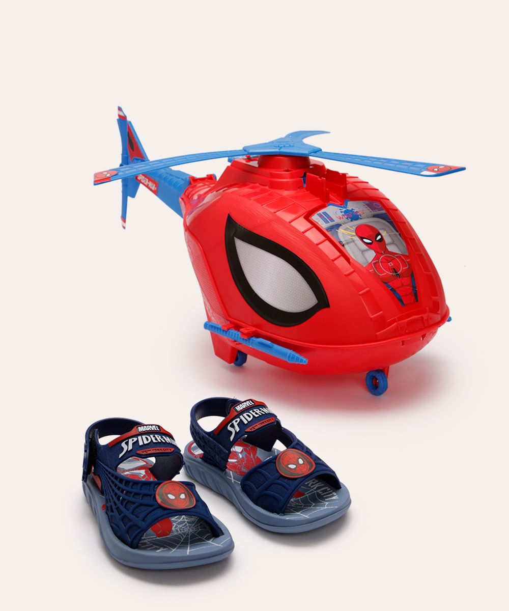 sandália grendene infantil com brinde homem aranha azul