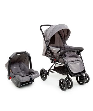 Carrinho com Bebê Conforto Travel System Choice Cinza Voyage