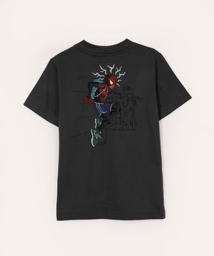 camiseta de algodão infantil miles morales o poder é nosso cinza