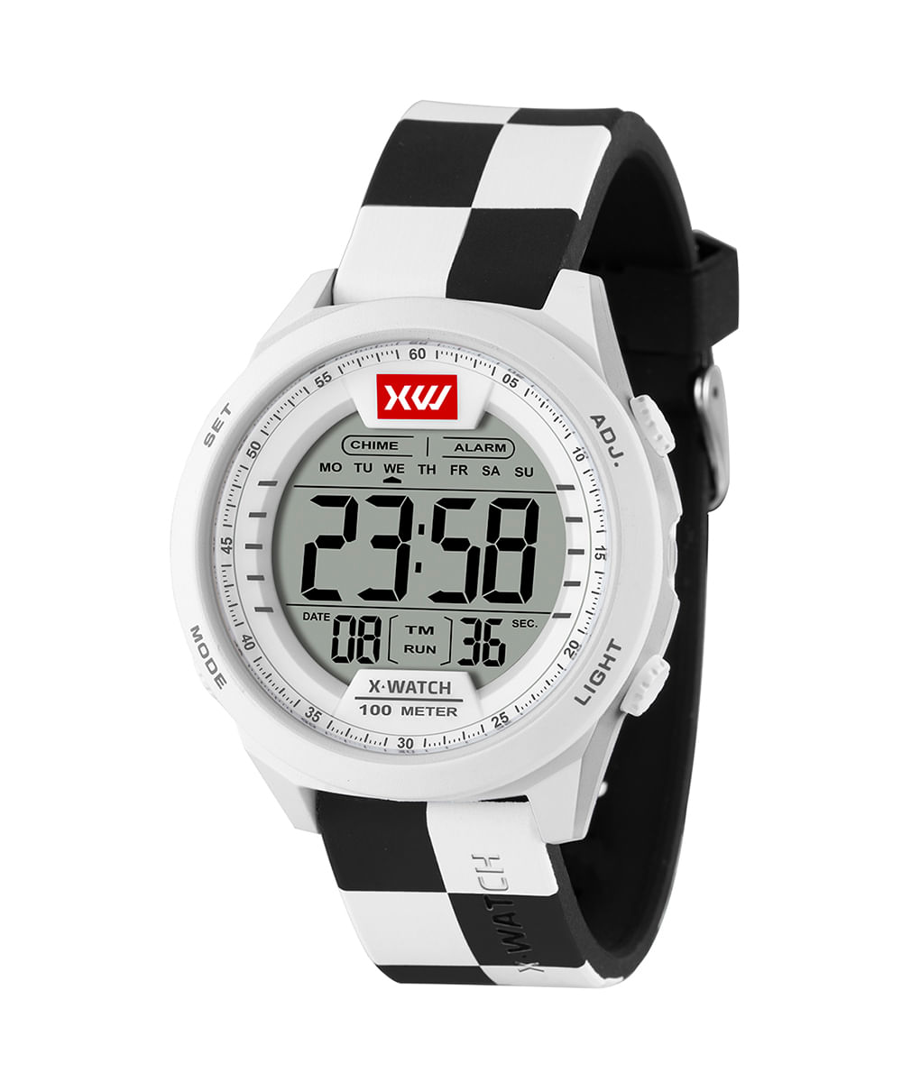 relógio x-watch  xmppd785 bxpb digital branco
