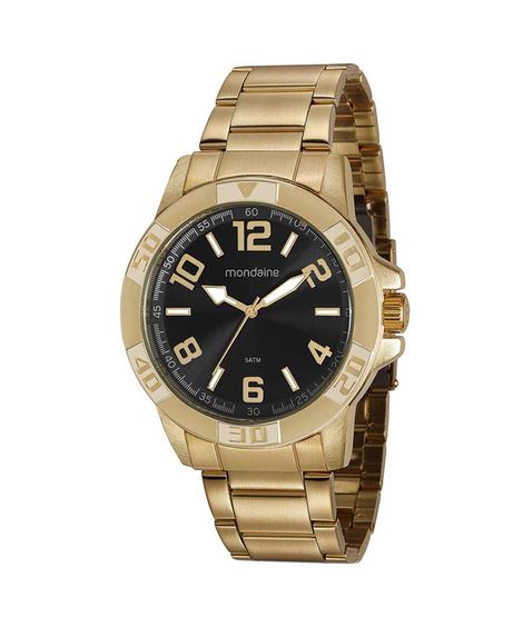 relógio mondaine 99369gpmvde3kf analógico dourado