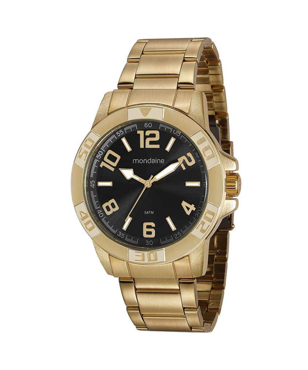 relógio mondaine 99369gpmvde3kf analógico dourado