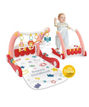 Tapete Piano de Atividade e Andador PlayWalker Rosa Maxibaby