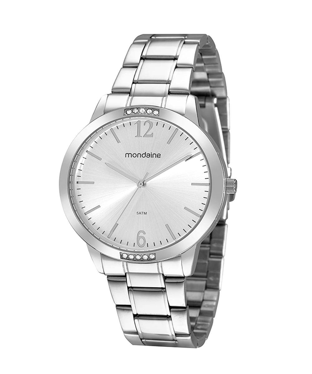 relógio mondaine  99598l0mvne3 analógico prateado