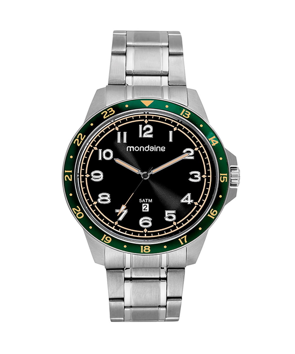 relógio mondaine  99736g0mvna3 analógico-calendário prateado