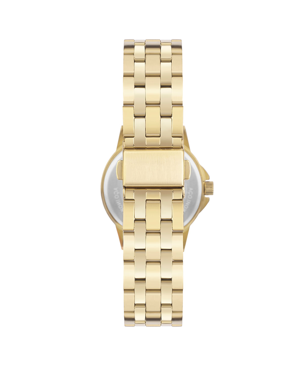 relógio technos  2035mxek1b analógico dourado
