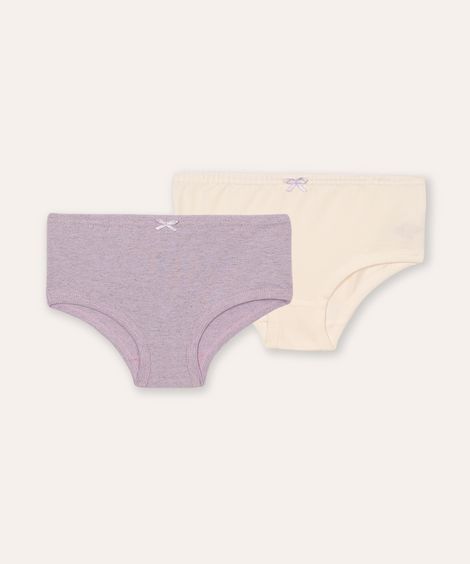 kit de 2 calcinhas de algodão infantil colorido