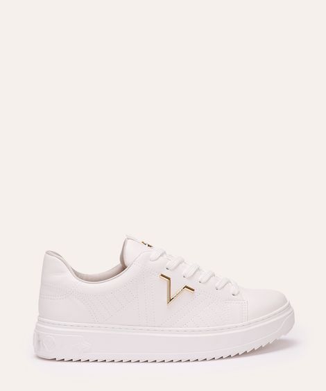 tênis casual via marte com recortes branco