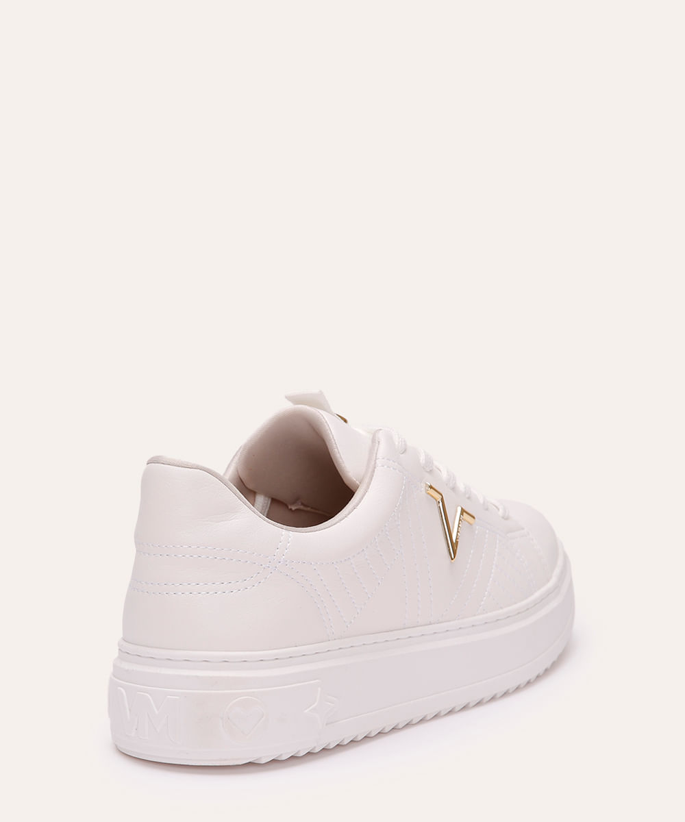 tênis casual via marte com recortes branco