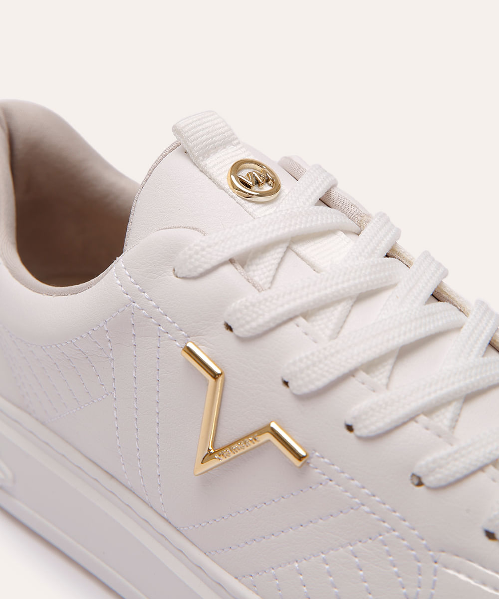 tênis casual via marte com recortes branco