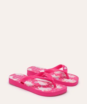 chinelo havaianas infantil fantasy unicórnio rosa