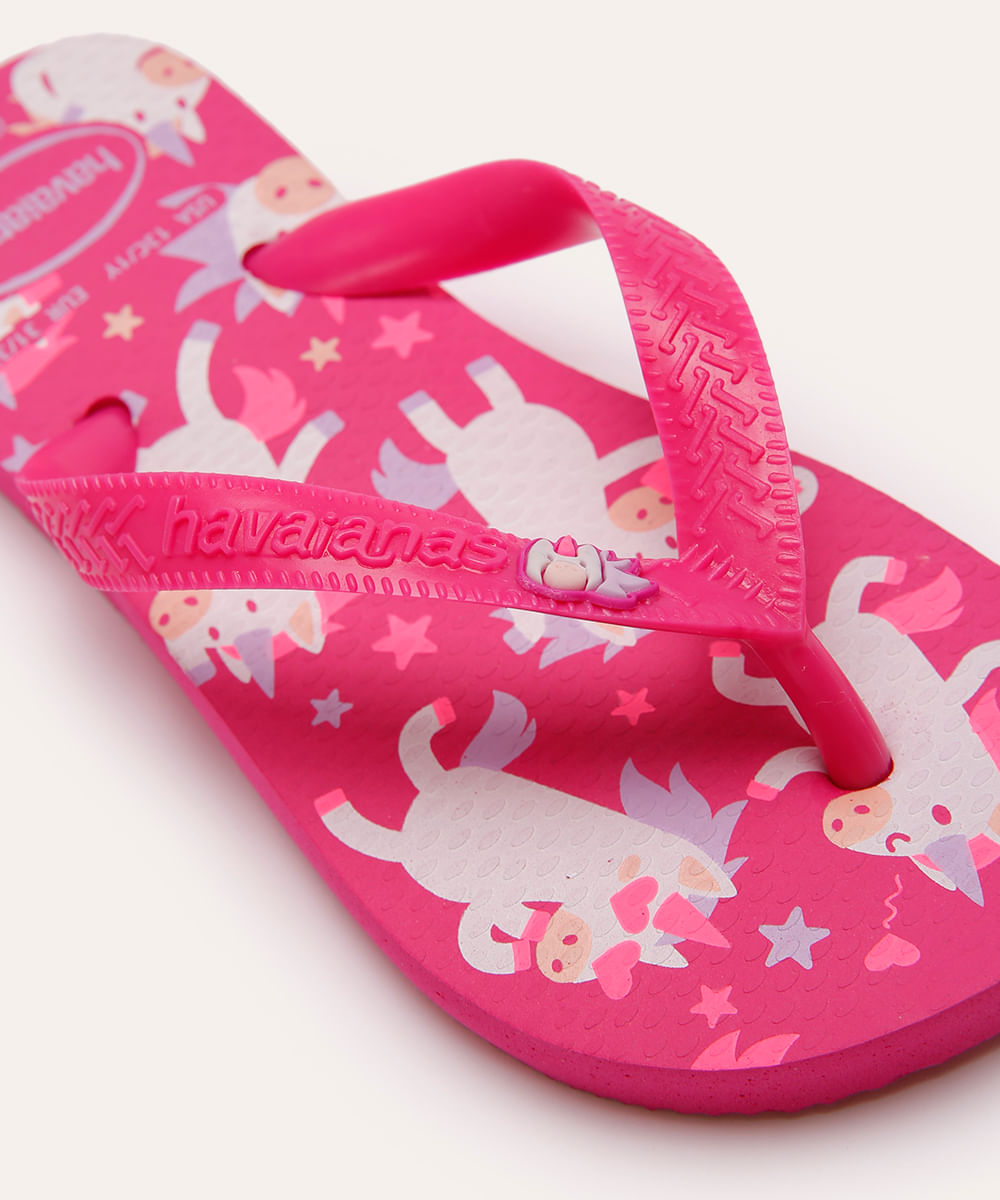 chinelo havaianas infantil fantasy unicórnio rosa