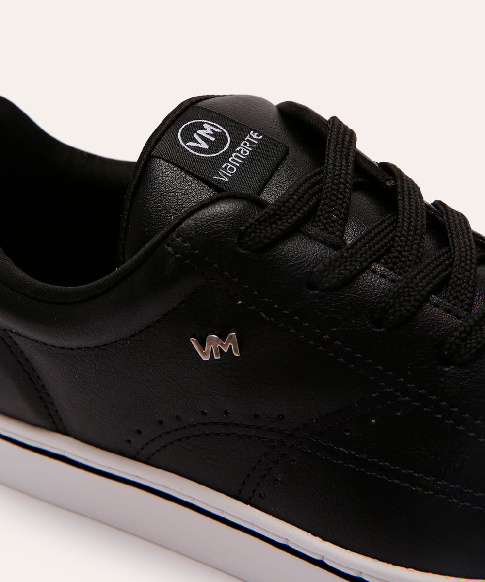 tênis casual via marte cano baixo preto