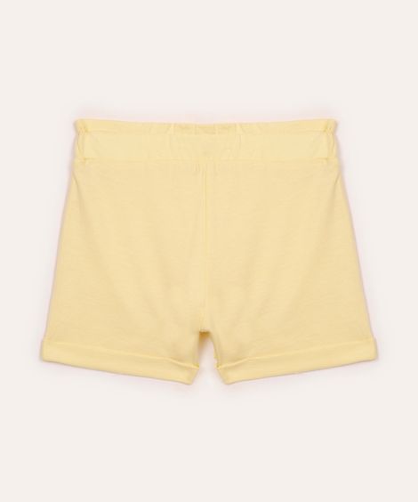 short de laise infantil curto floral amarelo