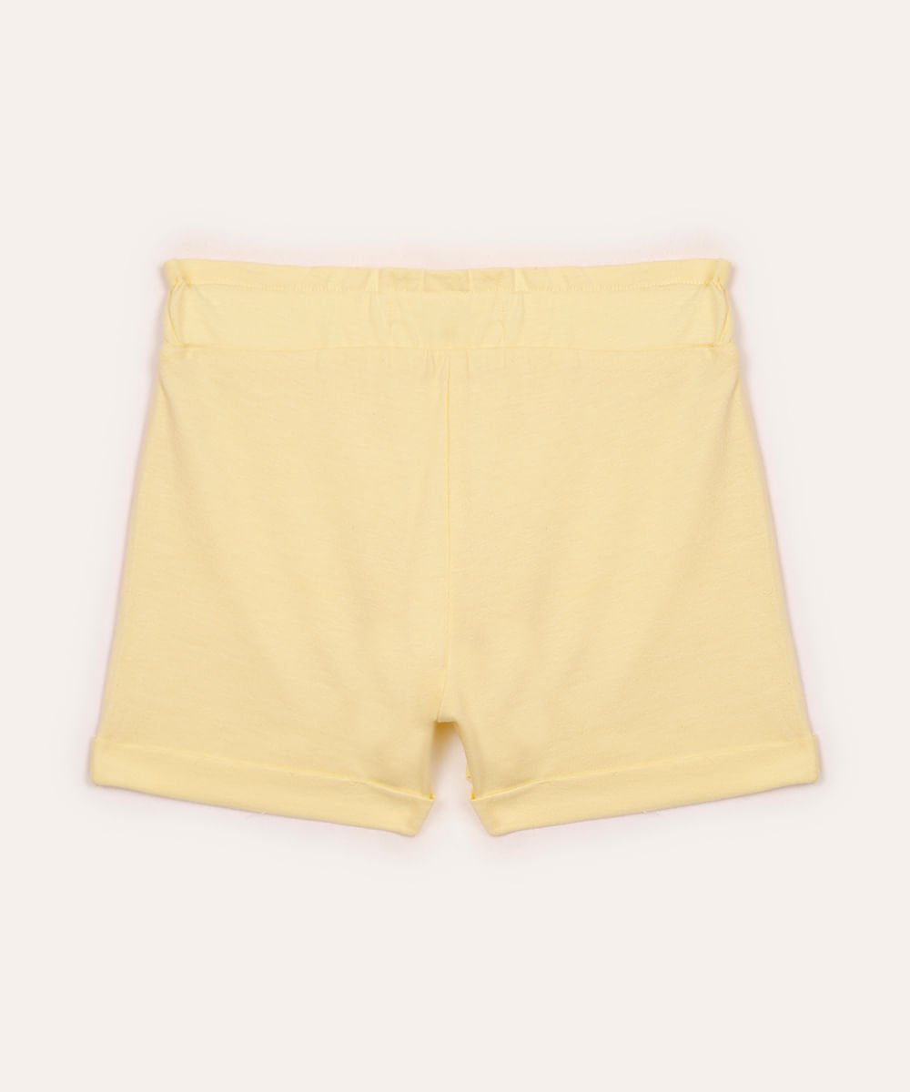 short de laise infantil curto floral amarelo